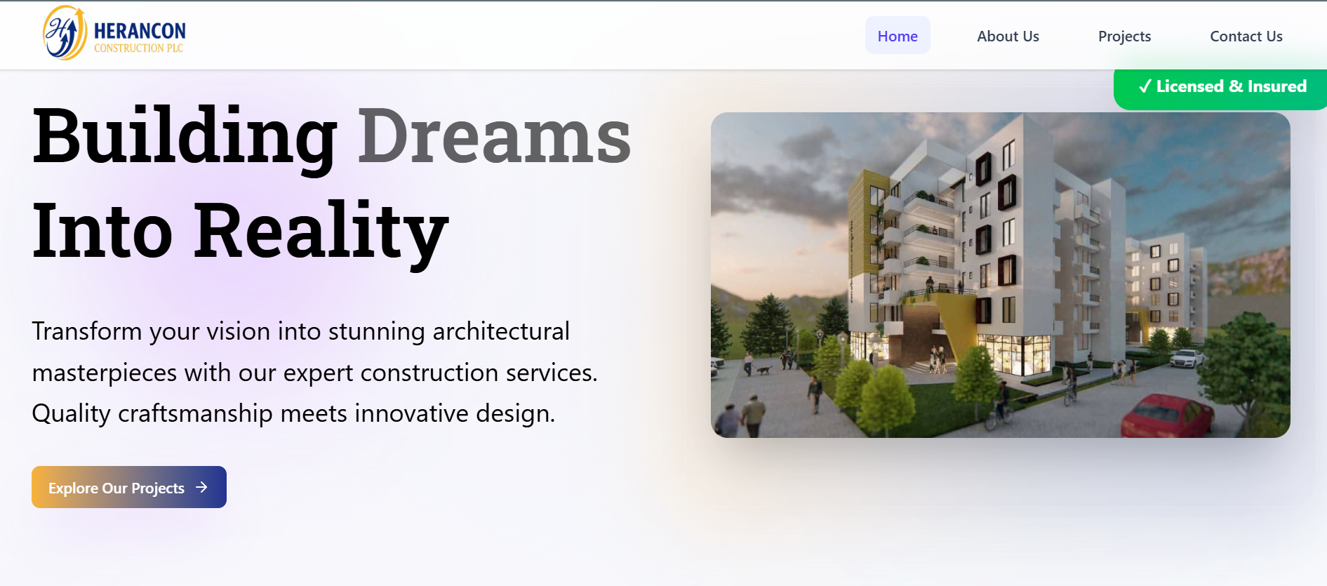Herancon Construction PLC website